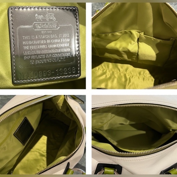 Coach Madison Sabrina Spectator Large Leather Shopper Satchel Hobo NWT Parchment - Picture 13 of 16